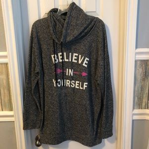 Believe in yourself hoodie with turtle neck